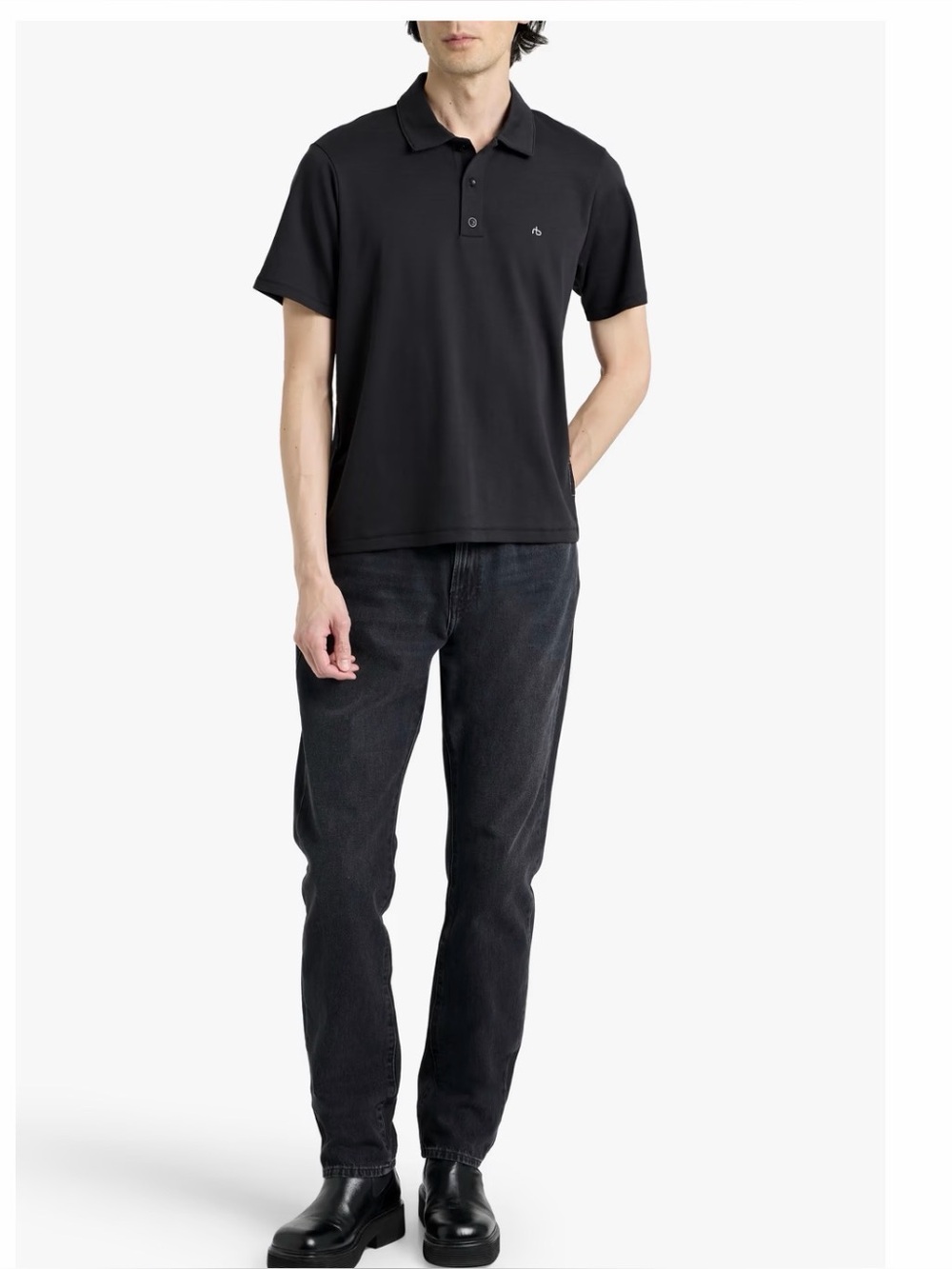 Rag & Bone Pima cotton-jersey polo shirt Sz Small $158